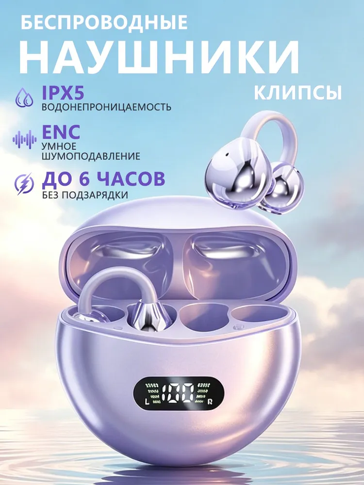 Наушники беспроводные клипсы
